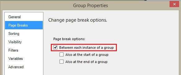 Tablix Dummy Parent Row Group Properties Page Breaks Tab