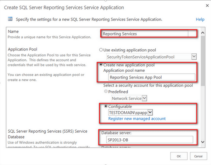 Create SQL Server Reporting Services Service Application
