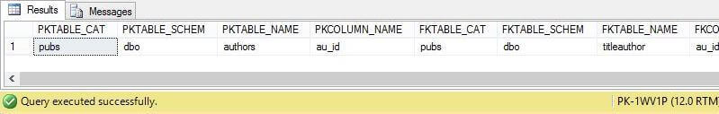 System Stored Procedure - sp_foreignkeys