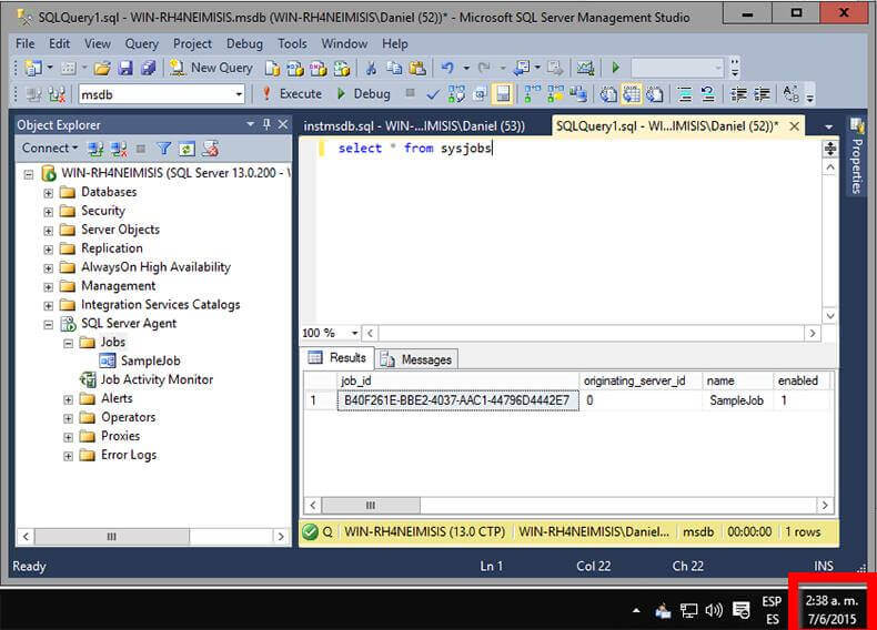 Contents of sysjobs Table Prior to Running instmsdb.sql Script.