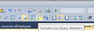 Include Live Query Statistics Button.