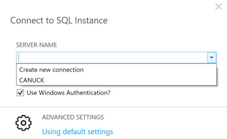 Connect to SQL Instance
