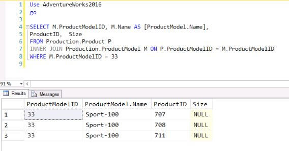 Sample SQL Server Query without JSON output