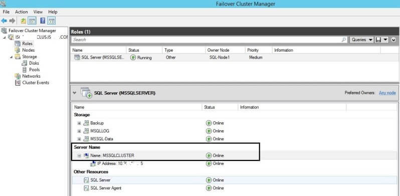 Launch failover cluster manager