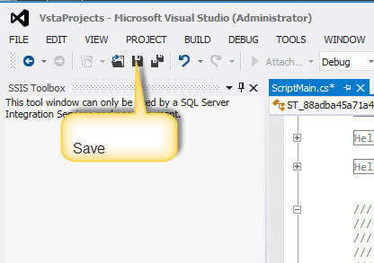 Save your project in Visual Studio