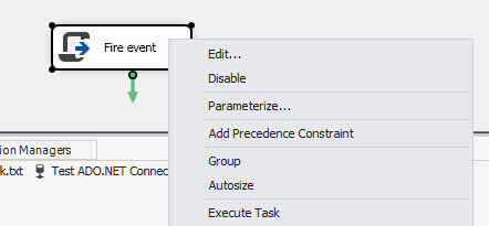 execute Fire Event ssis