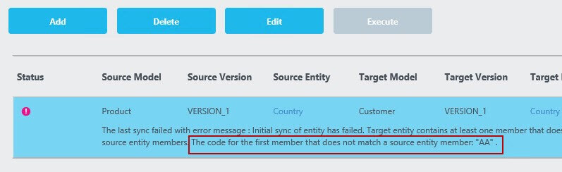 Out of sync error message