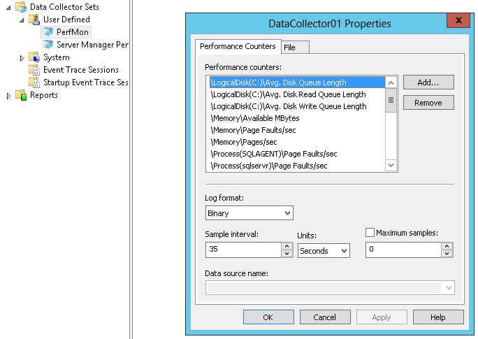 Windows Performance Monitor Data Collector Set