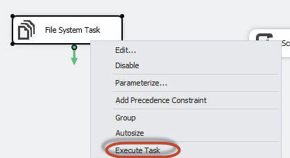 execute the File System Task