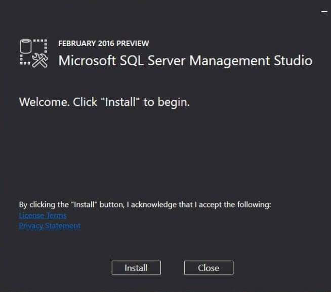 SQL Server 2016 Microsoft SQL Server Management Studio Installation