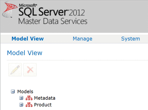 SQL Server 2012 Master Data Services Model View