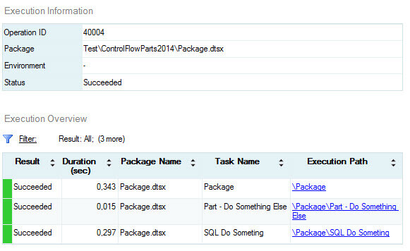 Control flow parts execution from the SQL Server 2014 SSIS Catalog