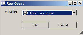 Assign the Row Count to the User::Countrows variable