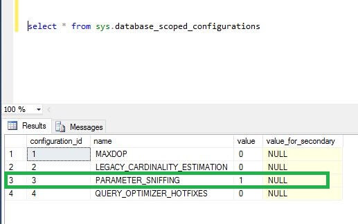 Query the SQL Server DMV sys.database_scoped_configurations