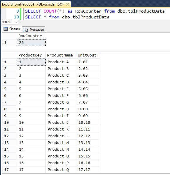 SQL Server table row count and sample data