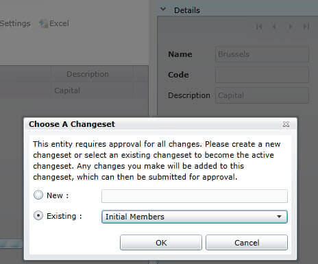 Add change to change set in SQL Server Master Data Services