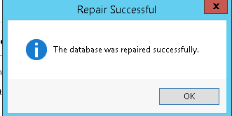 MDS database repair message