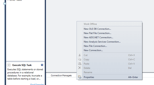 SQL Server Integration Services Connection Objects