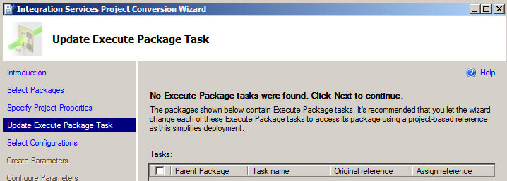 Update Exeute packages Task in the Integration Services Project Conversion Wizard