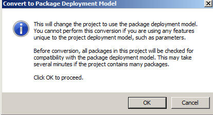 Convert to Package compatibility message in SQL Server Integration Services