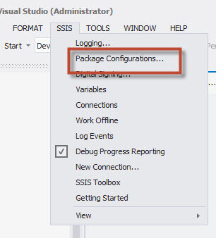 Package configurations option in SQL Server Integration Services