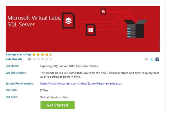 Exploring SQL Server 2016 Temporal Tables Virtual Lab