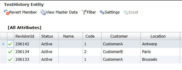 View history for entity in Explorer in Master Data Services