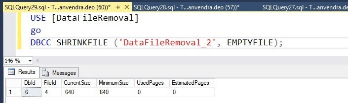 SQL Server DBCC SHRINKFILE with the EMPTYFILE option