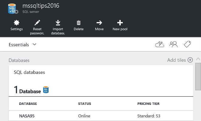 Check SQL Azure Database Size and Pricing Tier