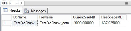 SQL Server Database Size after Shrink File