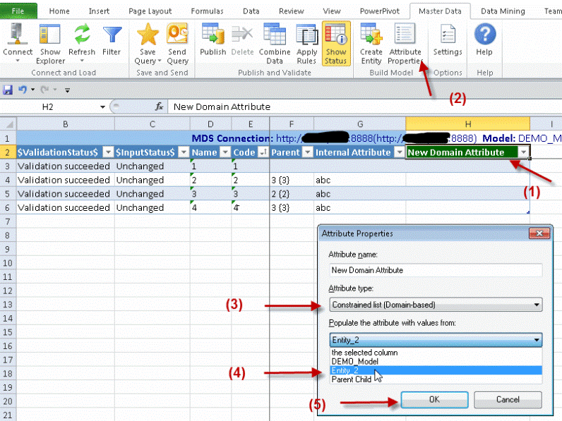Create Domain based attribute in Excel Add-in for SQL Server Master Data Services
