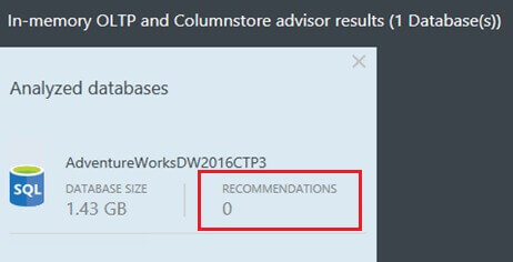 In-Memory OLTP and Column Store Advisor Results Without a Workload