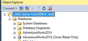 Cloned databases has been created in Databases folder of SQL Server Management Studio we can see that the database has been created and is in a 'Read Only' state