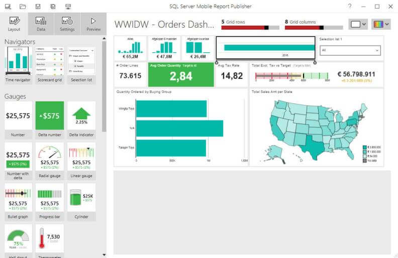 New SQL Server 2016 Reporting Services mobile reports