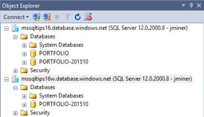 See database in both data centers after the copy