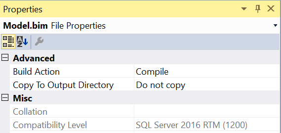 SQL Server Analysis Services Tabular Model Compatibility Level