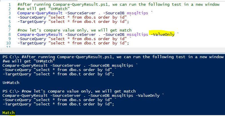Compare SQL Server Data and Data Types with PowerShell