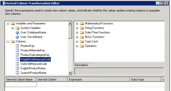 SSIS Expression Builder