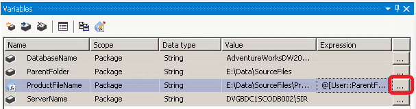 SSIS Expression for Variables