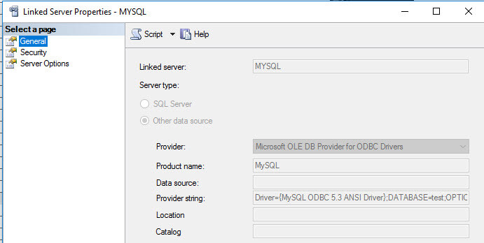 Create a SQL Server Linked Server to MySQL