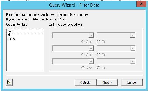 Query Wizard - Filter Data in Microsoft Excel