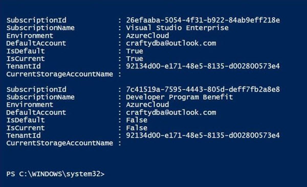 List Subscriptions in Azure