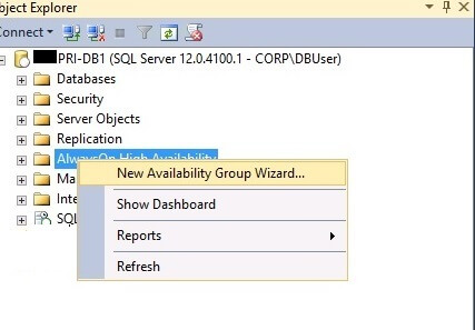 New Availability Group Wizard...