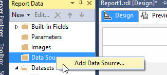 Add Data Source in SSRS