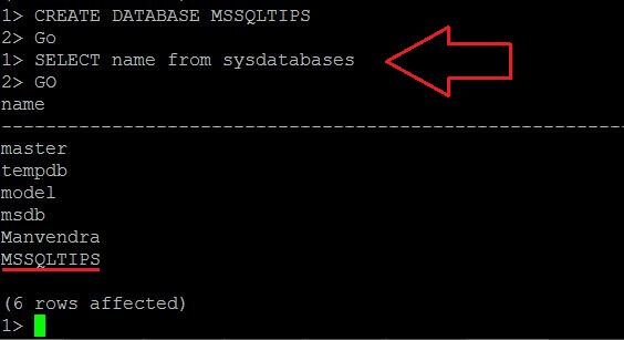 create new db MSSQLTIPS and check sysdatabases table