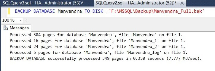 Run Full SQL Server Backup