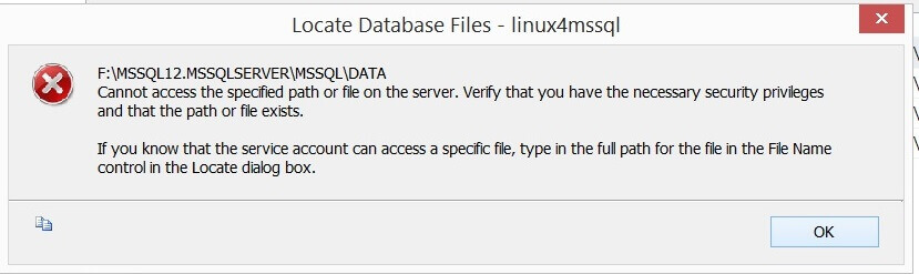 Error - Cannot access the specified path or file on the server.