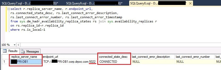 Check SQL Server Availability Group Endpoint State