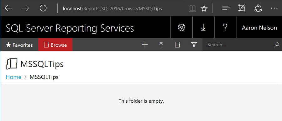 After running New-RSFolder, you should have an empty folder like below