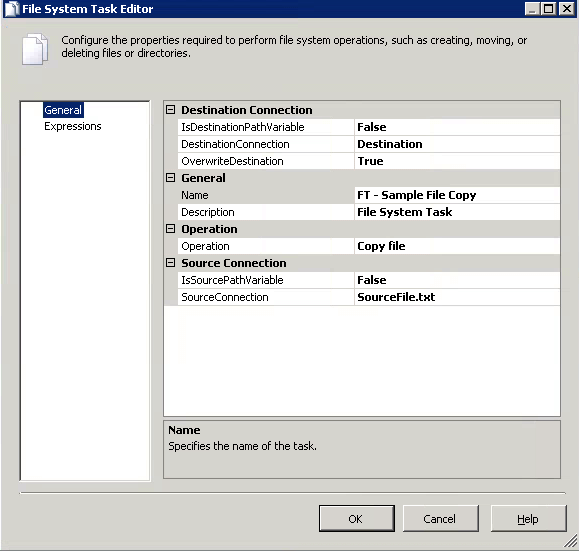 SSIS Package File System Task Configuration